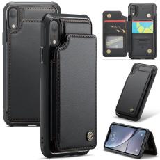 Caseme - CASEME C22 iPhone XR Fodral KonstL&auml;der RFID-Skydd - Svart