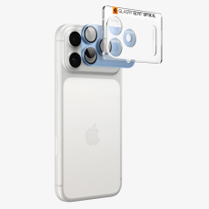 Spigen - Spigen H&auml;rdat Glas Kameraskydd f&ouml;r iPhone 18 Pro Max EZ Fit - Ljusbl&aring;
