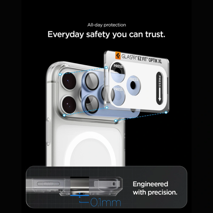 Spigen - Spigen Härdat Glas Kameraskydd för iPhone 18 Pro EZ Fit - Ljusblå