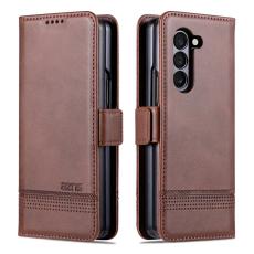 AZNS - AZNS Samsung Galaxy Z Fold5 Pl&aring;nboksfodral Konstl&auml;der - Brun