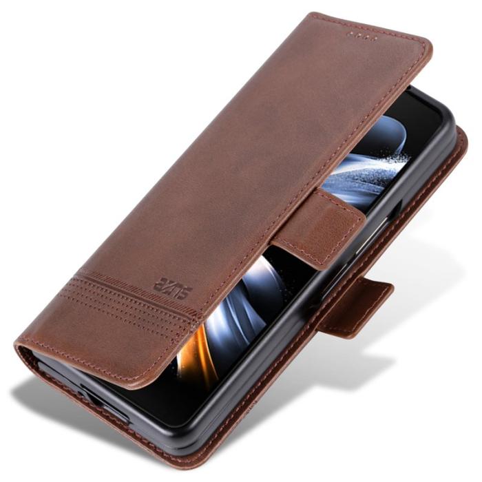 AZNS - AZNS Samsung Galaxy Z Fold5 Plånboksfodral Konstläder - Brun