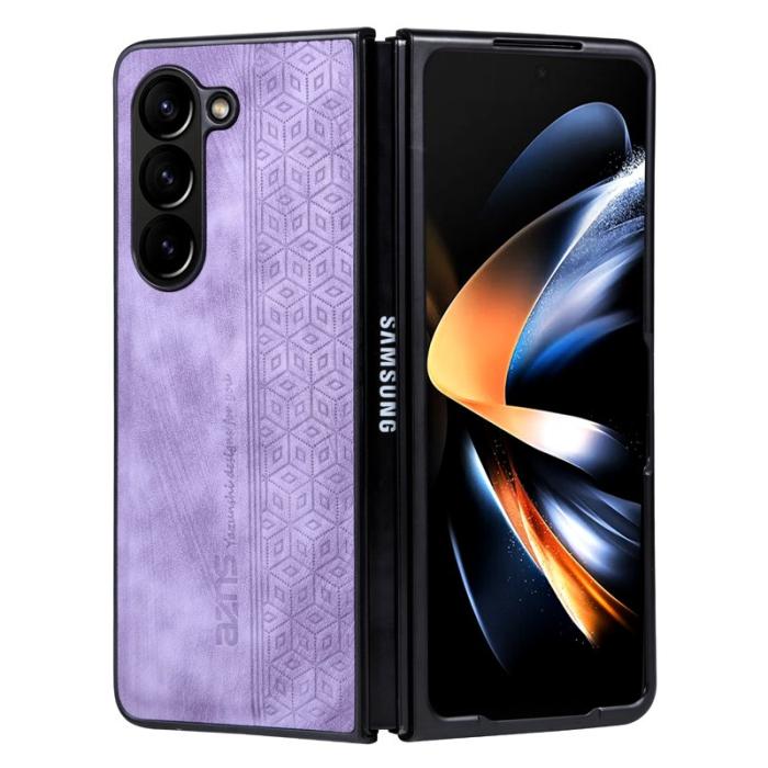 AZNS - AZNS Samsung Galaxy Z Fold5 Fodral KonstLäder - Lila
