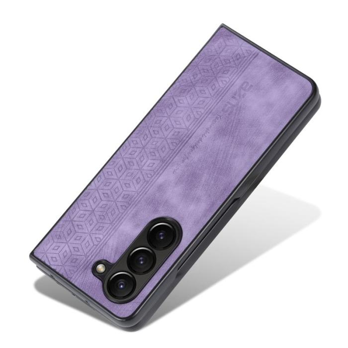 AZNS - AZNS Samsung Galaxy Z Fold5 Fodral KonstLäder - Lila