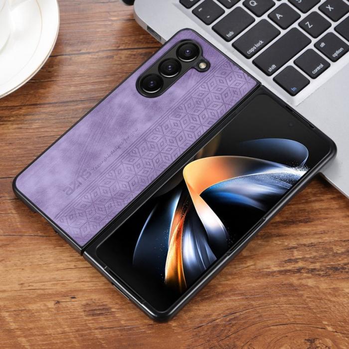 AZNS - AZNS Samsung Galaxy Z Fold5 Fodral KonstLäder - Lila