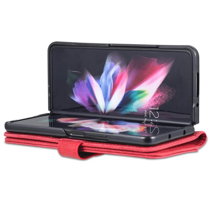 AZNS - AZNS Samsung Galaxy Z Fold5 Plånboksfodral Konstläder - Röd