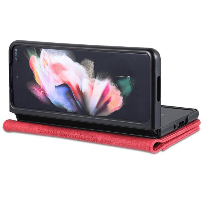 AZNS - AZNS Samsung Galaxy Z Fold5 Plånboksfodral Konstläder - Röd