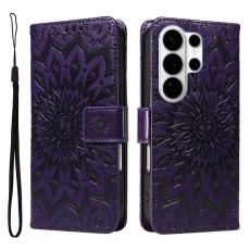 OEM - Samsung Galaxy S26 Ultra Pl&aring;nboksfodral Konstl&auml;der Solrostryck - Lila