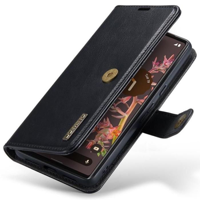 DG.MING - DG.MING Google Pixel 7 Plånboksfodral Detachable 2in1 Äkta läder - Svart