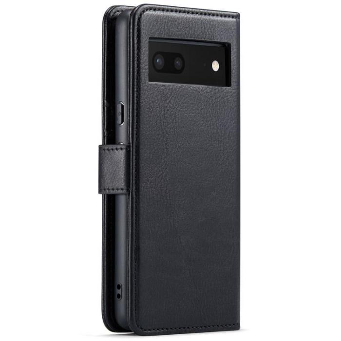 DG.MING - DG.MING Google Pixel 7 Plånboksfodral Detachable 2in1 Äkta läder - Svart