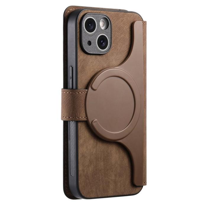CASENEO - CASENEO iPhone 14 Plus Plånboksfodral Konstläder - Brun