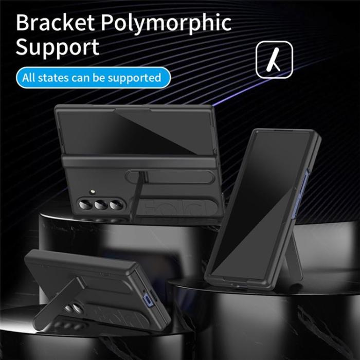 A-One Brand - Mobilskal För Galaxy Z Fold 8 Kickstand med Skärmskydd - Svart