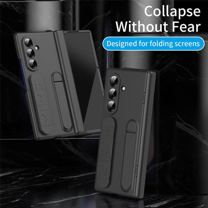 A-One Brand - Mobilskal För Galaxy Z Fold 8 Kickstand med Skärmskydd - Svart