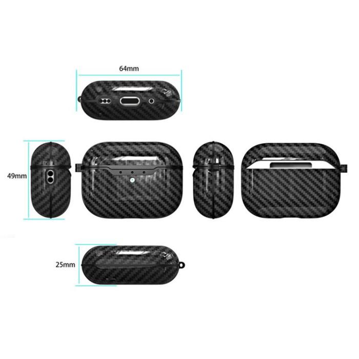 A-One Brand - AirPods Pro 2 Skal Carbon Fiber TPU - Grön