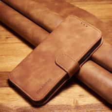 DG.MING - DG.MING Retro Konstl&auml;der Pl&aring;nboksfodral med Kortfack f&ouml;r iPhone XR - Brun