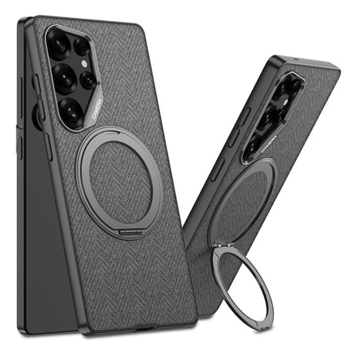 GKK - GKK Samsung Galaxy S25 Ultra Fodral - PC + TPU + Klädd - Grå