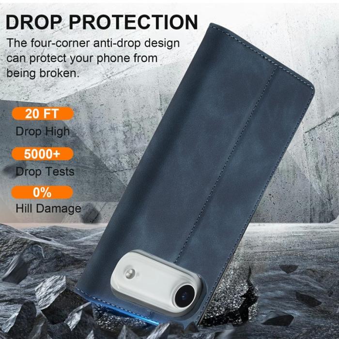 LC.imeeke - LC.IMEEKE iPhone Air Plånboksfodral Konstläder- Blå