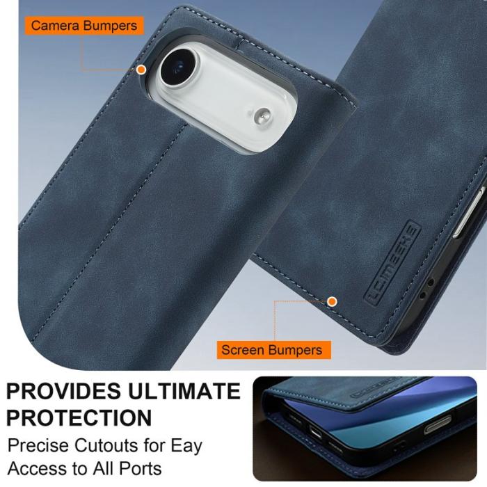 LC.imeeke - LC.IMEEKE iPhone Air Plånboksfodral Konstläder- Blå