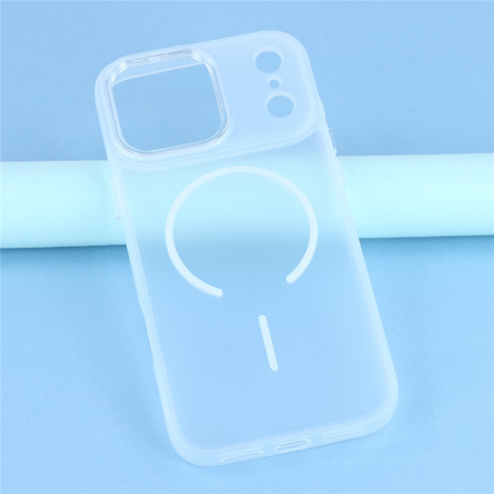 A-One Brand - iPhone 17 Pro Max Mobilskal MagSafe med Glitter Lins Frame - Clear