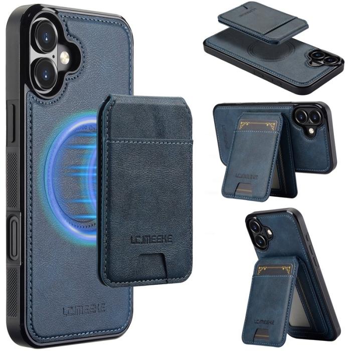 LC.imeeke - LC.IMEEKE L3 iPhone 16 Plus Fodral KonstLäder - Blå