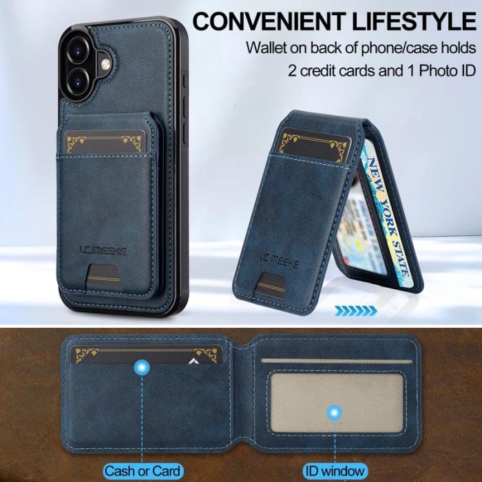 LC.imeeke - LC.IMEEKE L3 iPhone 16 Plus Fodral KonstLäder - Blå