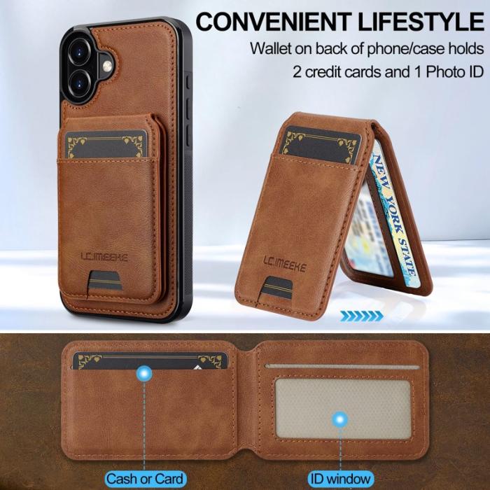 LC.imeeke - LC.IMEEKE L3 iPhone 16 Plus Fodral KonstLäder - Brun