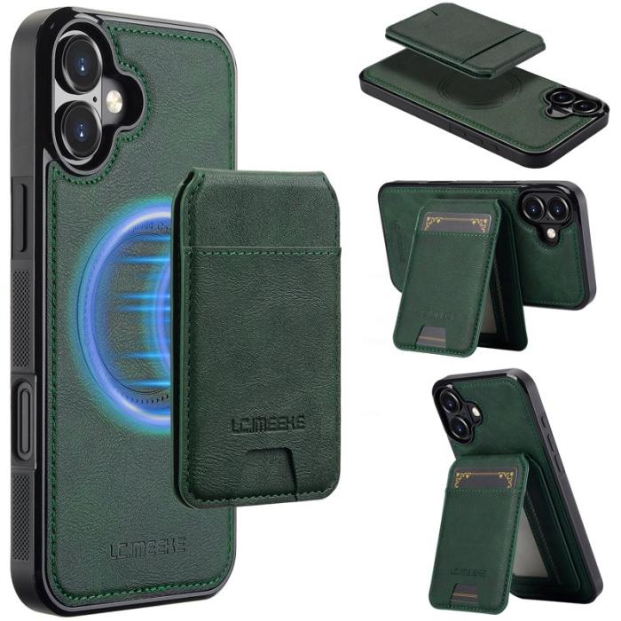 LC.imeeke - LC.IMEEKE L3 iPhone 16 Plus Fodral KonstLäder - Grön
