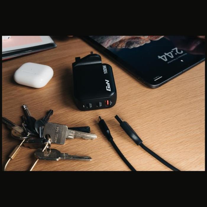 Verbatim - Verbatim Snabbladdare 100W PD 2xUSB-C QC 1xUSB-A GaN Mini - Svart