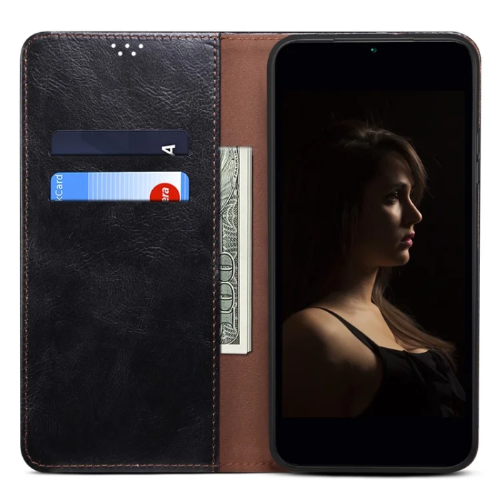A-One Brand - Nothing CMF Phone 2 Pro Plånboksfodral Crazy Horse Texture - Svart