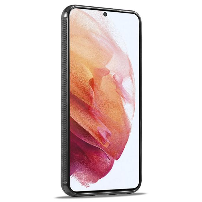 LC.imeeke - LC.IMEEKE Samsung Galaxy S21 Fodral KonstLäder - Kolfiber - Svart