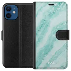 Gustaf - Pl&aring;nboksfodral till Apple iPhone 12 mini med Mint Marble