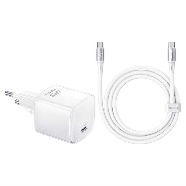 REMAX Väggladdare 60W 1xUSB-C med USB-C Kabel CA-26(C60W) - Vit | 505295 | AlltMobil