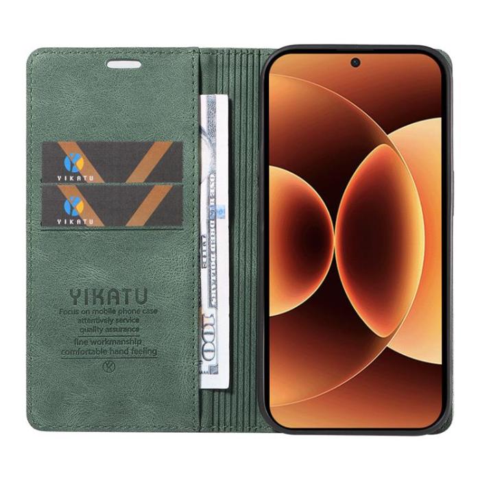 YIKATU - YIKATU Xiaomi 17 Pro Max Plånboksfodral Skin Touch - Grön