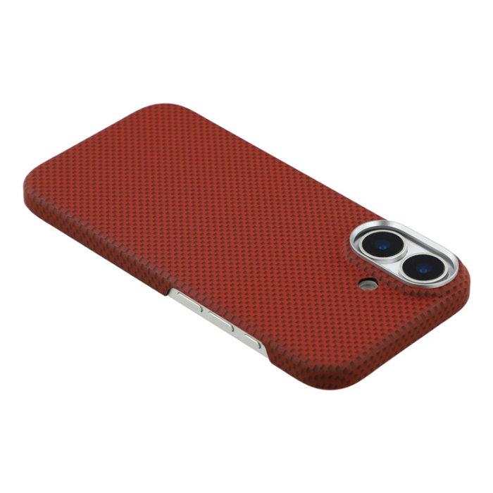 A-One Brand - iPhone 17 Mobilskal MagSafe Carbon Fiber - Röd/Svart