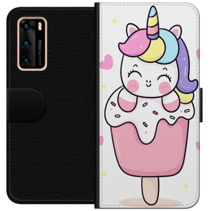 iSecrets - Plånboksfodral till Huawei P40 med Glad enhörning