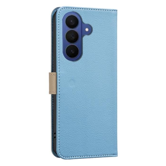 BINFEN COLOR - BINFEN Samsung Galaxy S26 Plus Fodral Äkta Läder RFID Skydd - Baby Blue