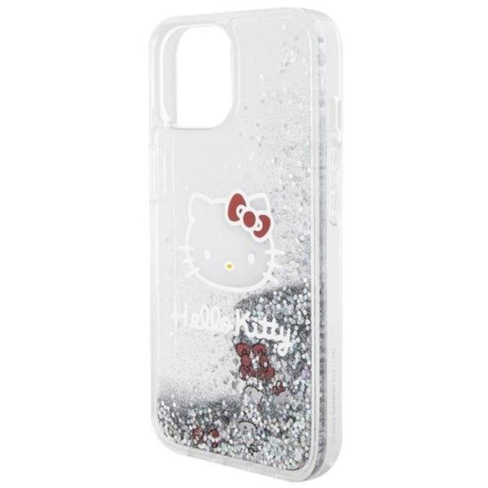 Hello Kitty - Hello Kitty iPhone 15 Mobilskal Liquid Glitter Charms