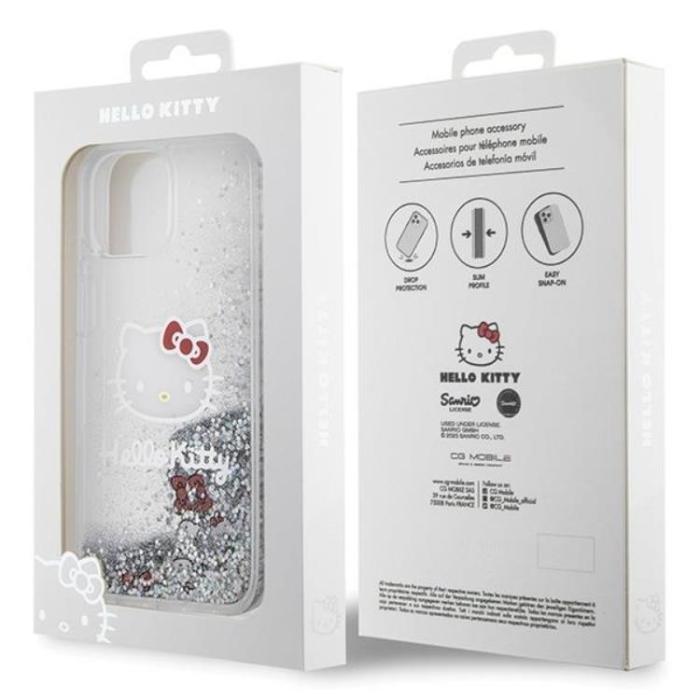 Hello Kitty - Hello Kitty iPhone 15 Mobilskal Liquid Glitter Charms