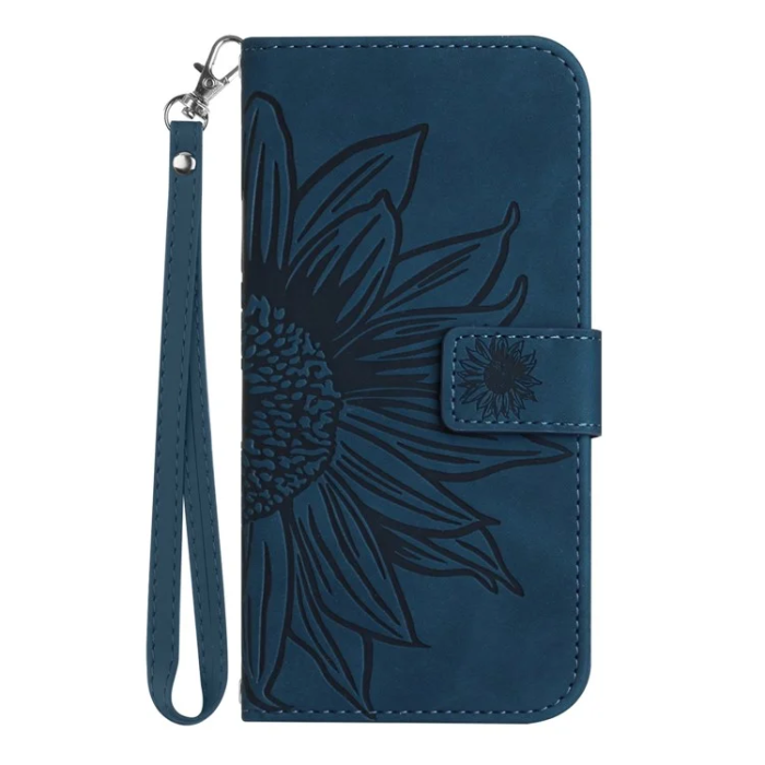 A-One Brand - iPhone 17 Pro Max Plånboksfodral Sunflower Imprint - Mörkblå