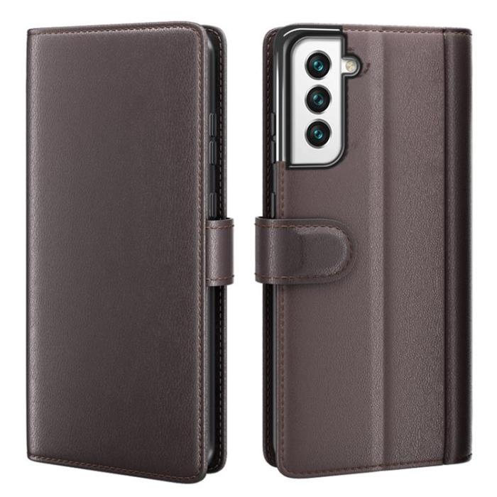 OEM - Magnetisk Äkta Läder Fodral Galaxy S22 Plus - Brun