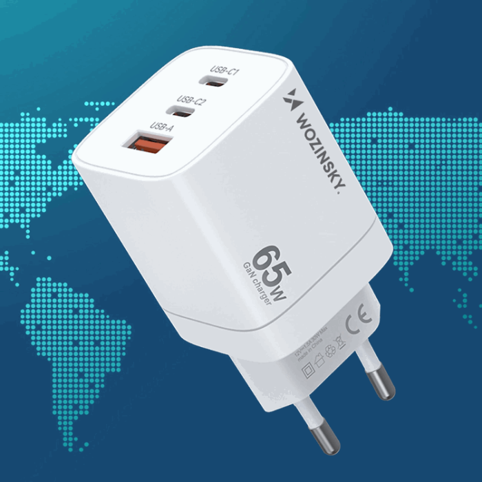 Wozinsky - Wozinsky Väggladdare CGWCW 65W USB-A/2 x USB-C GaN - Vit