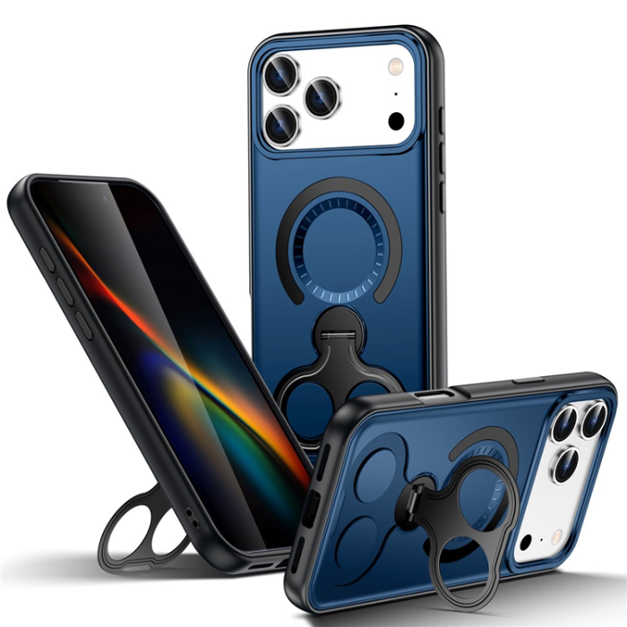A-One Brand - iPhone 17 Pro Max Mobilskal MagSafe Dual Hole Kickstand - Blå