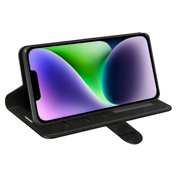 Taltech - iPhone 15 Plus Plånboksfodral Premium - Svart