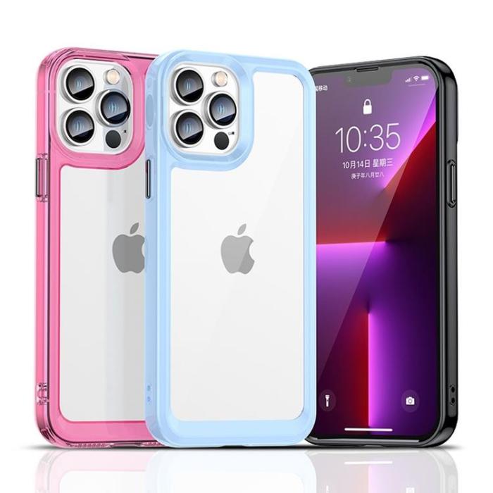 OEM - iPhone 12 Pro Max Skal Outer Space med en Gelram - Blå