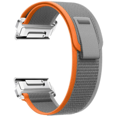 Beline - Beline Armband F&ouml;r Garmin tactix 7 Pro Wild Path Loop - Gr&aring;/Orange