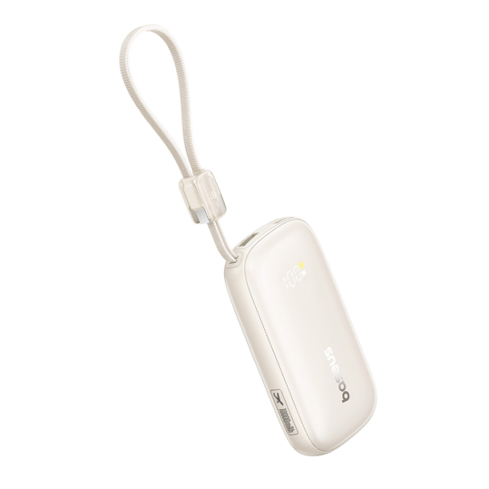 BASEUS - Baseus Powerbank 10000mAh 45W med USB-C till Lightning Kabel - Titanium
