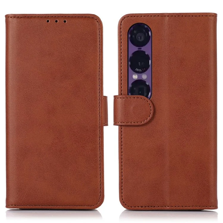 Sony Xperia 1 VII Plånboksfodral Cowhide Texture Konstläder - Brun | 2353 | AlltMobil