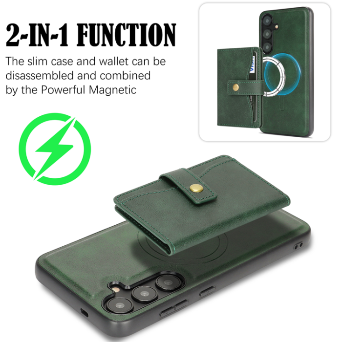 A-One Brand - Mobilskal till Galaxy S25 Plus MagSafe Detachable Korthållare Kickstand