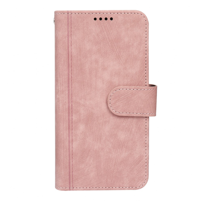 A-One Brand - iPhone 17 Air Plånboksfodral Line Pattern Läder - Roséguld