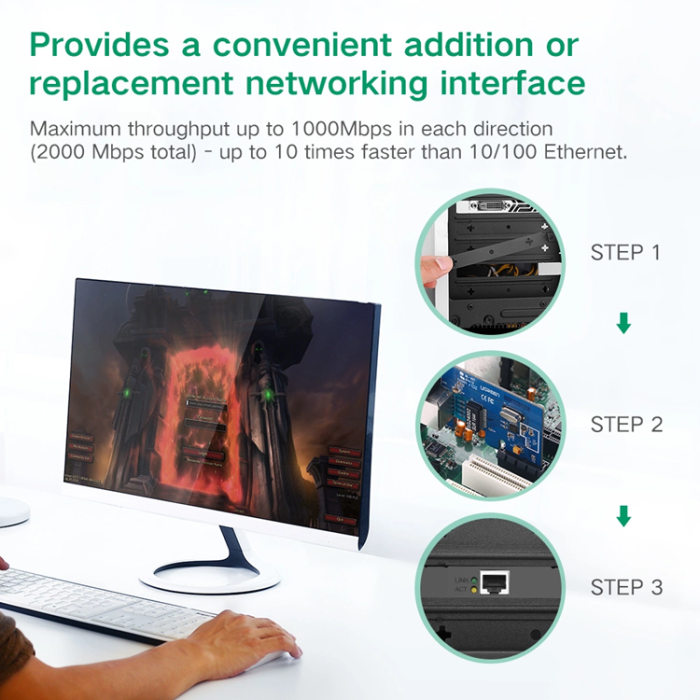 Ugreen - Ugreen PCI-E network card Gigabit 10/100/1000Mbps