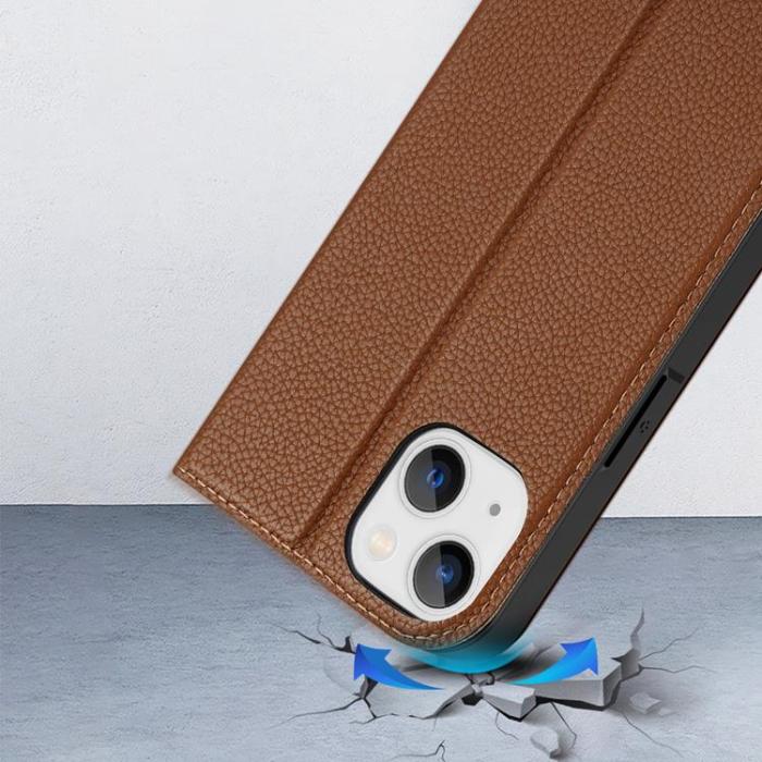 Dux Ducis - Dux Ducis iPhone 14 Plus Plånboksfodral Skin X2 - Brun